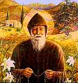 St Charbel Makhlouf priant dans la nature